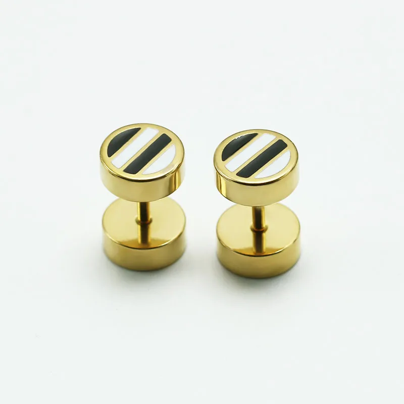 1 пара модные мужские серьги гвоздики хирургическая титановая сталь круглые