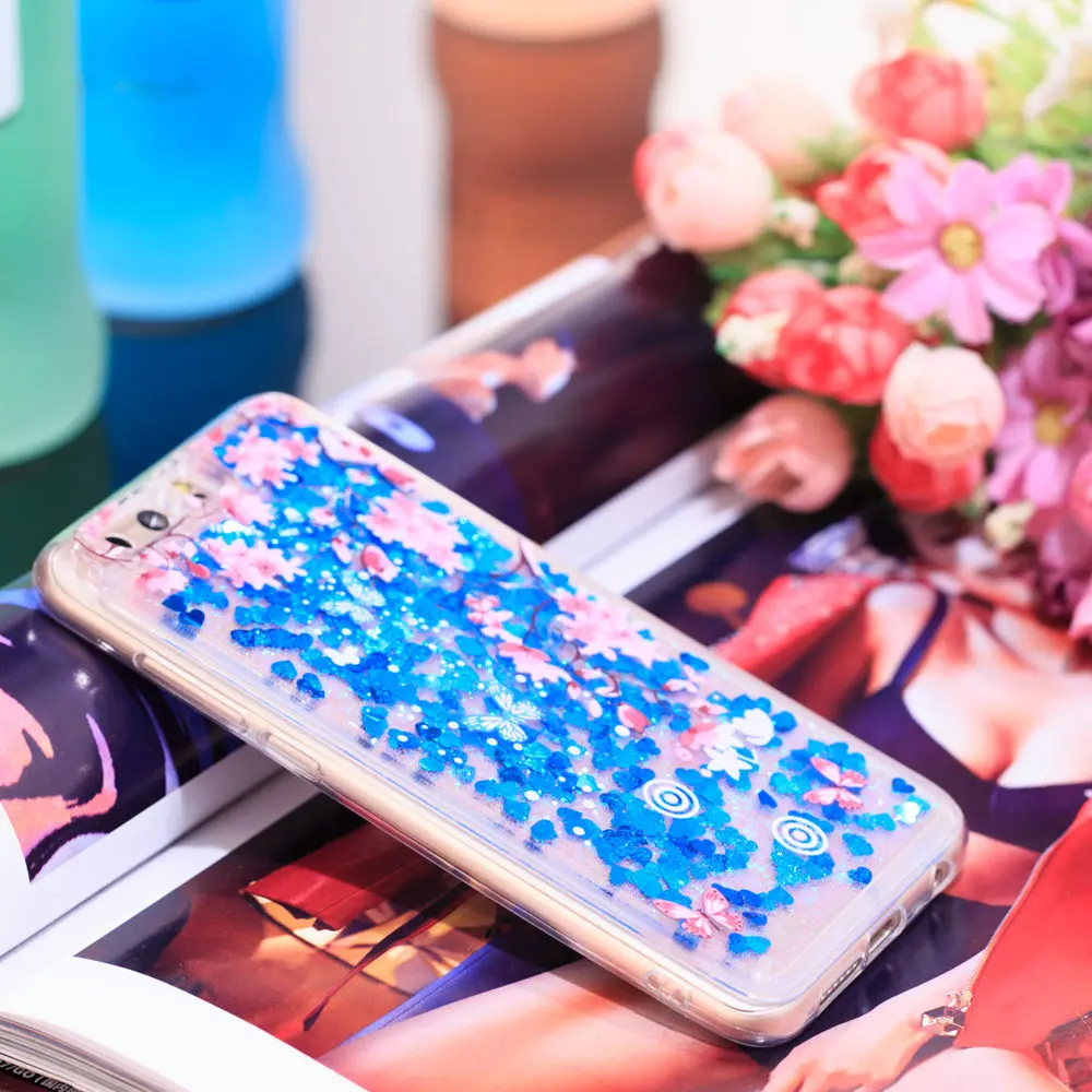 Чехол с зыбучим песком для Huawei Honor 9 10 Lite чехол телефона жидкими блестками и