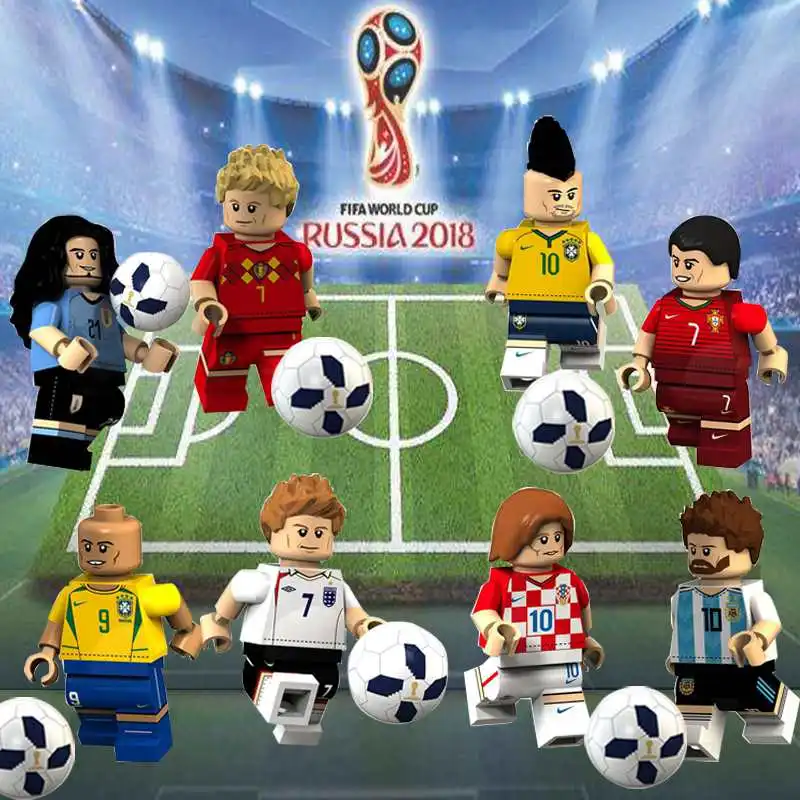 Pogba Роналду Месси Бекхэм Неймар модрик Кавани Брюйн модели блок BrickToy фигурки совместимы
