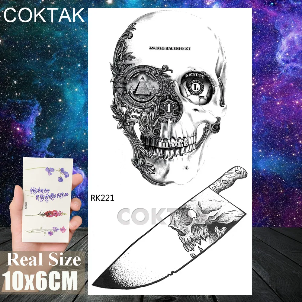 CRK221 3D акварельные Временные татуировки лисы, креативные наклейки, водостойкие листы, татуировки для мужчин, женщин, детей, боди-арт, рисунок, татуировки руки и ноги - Цвет: CRK221