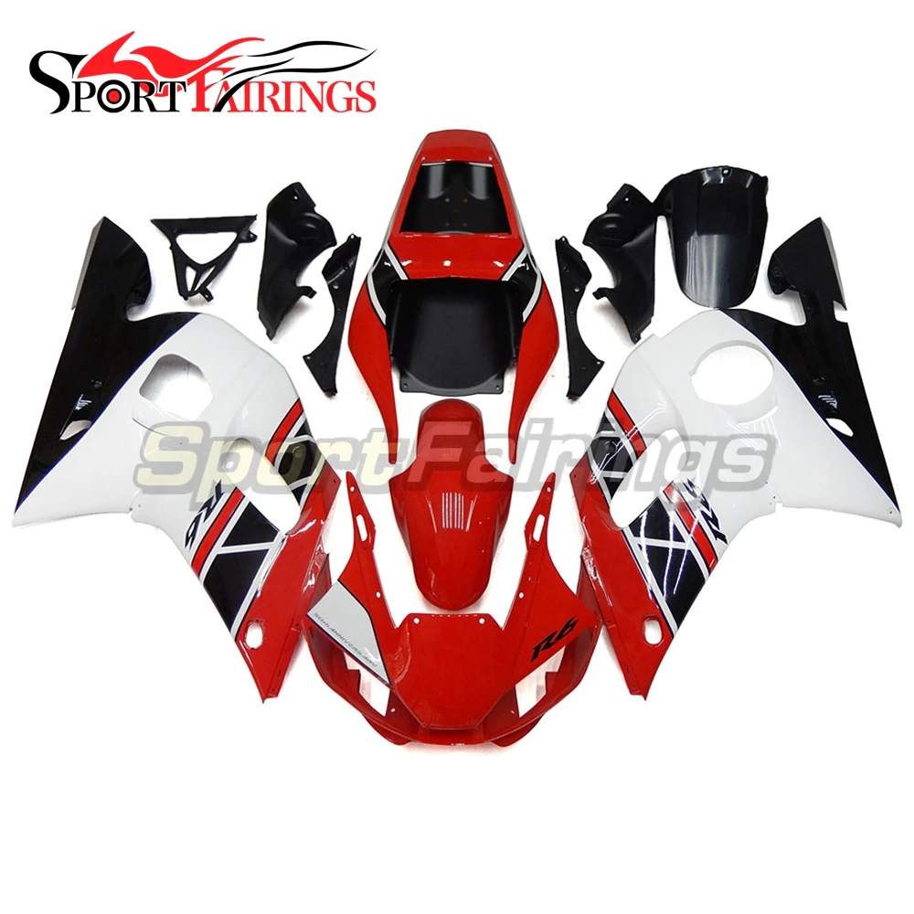 

Injection Fairings For Yamaha YZF600 R6 98 99 00 01 02 Plastic ABS Motorcycle Fairing Kit Bodywork Red White Pearl Carenes New