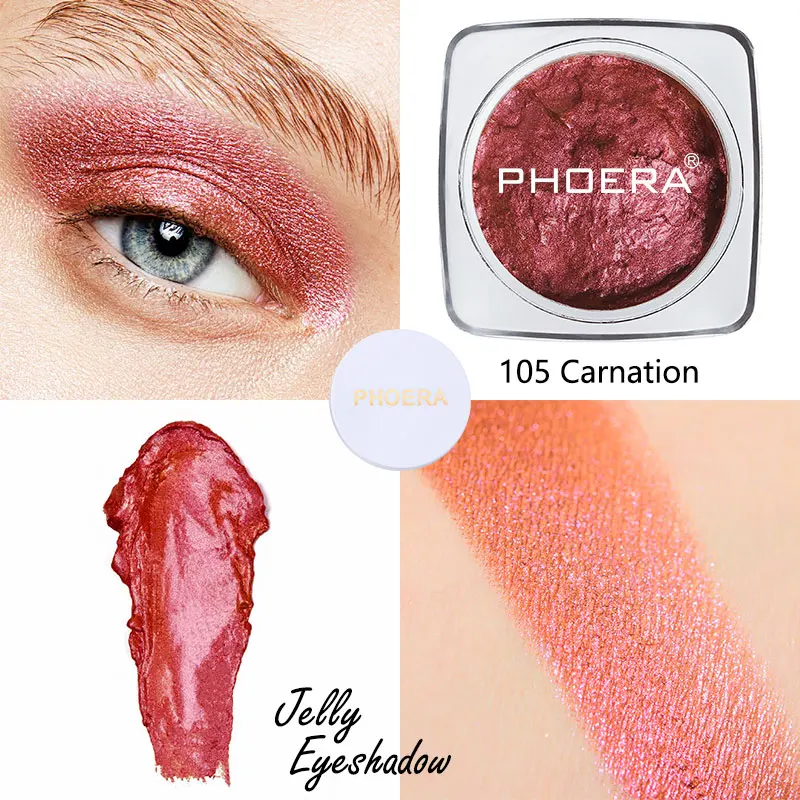 105-Carnation PHOERA 12 цветов Тени для век макияж матовые тени для век Палитра Тени для век паллетные водоустойчивые, блестящие Косметика для век TSLM1 - Цвет: 105-Carnation
