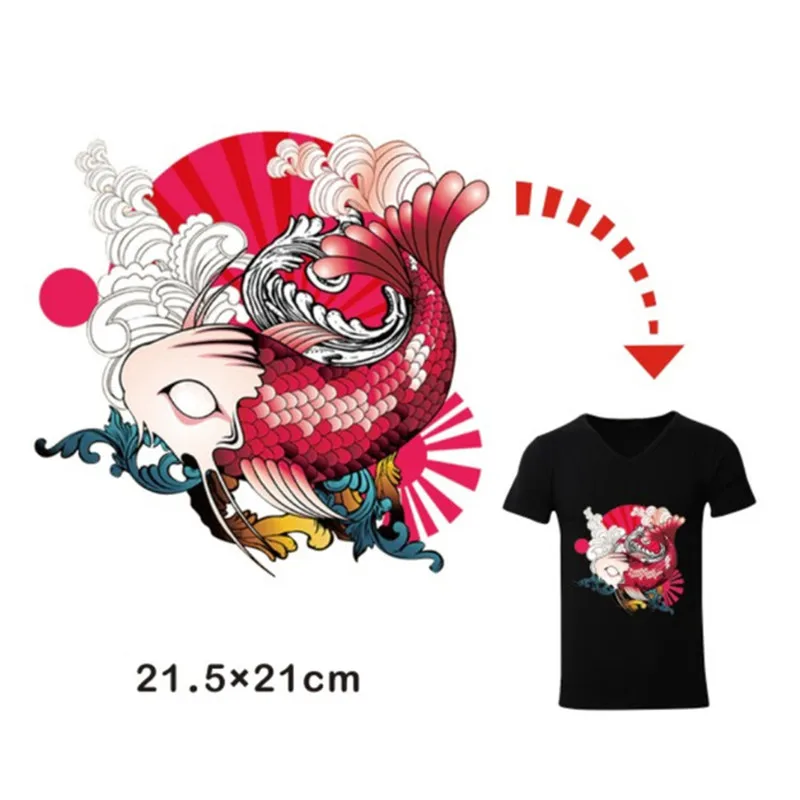 Моющаяся футболка с переводными рисунками для глажки рыбы термопереводный пресс