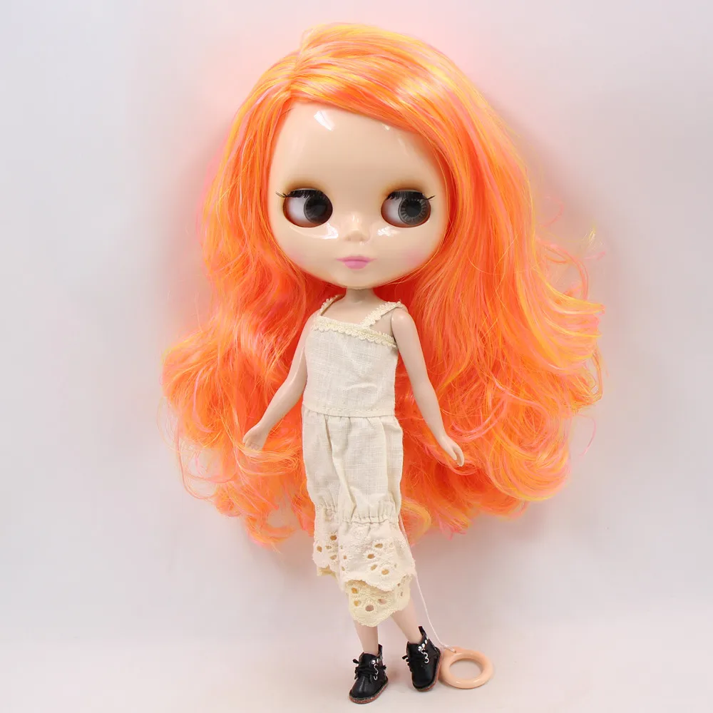 Blyth 1/6 кукла Обнаженная оранжевая микс желтые волосы без челки белая кожа Нео нормальное тело DIY ледяной bjd игрушка девочка подарок No.260BL898/3208
