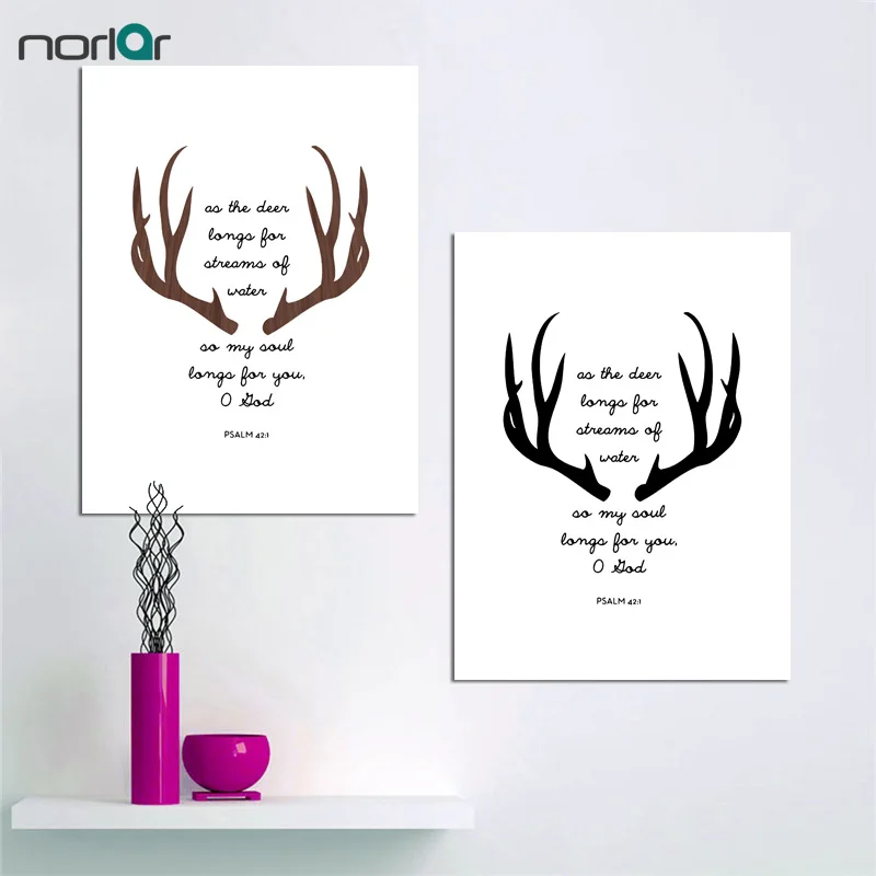 Оленьих рогов Библии художественный Принт Арт холст со скандинавскими мотивами