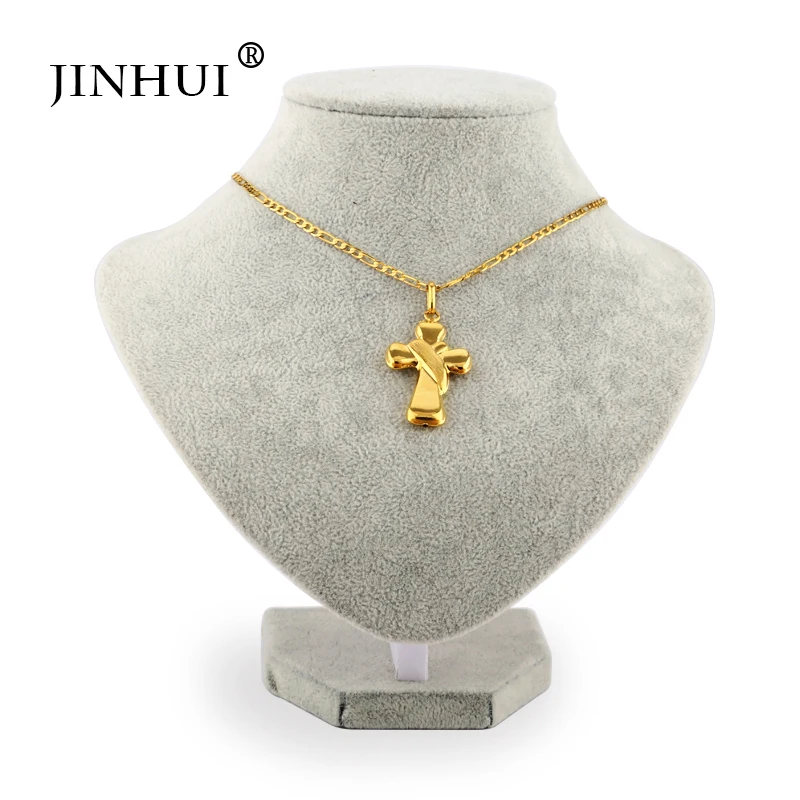 Цепочка JIN HUI Мужская золотистая кулон с распятием Иисуса в христианском стиле