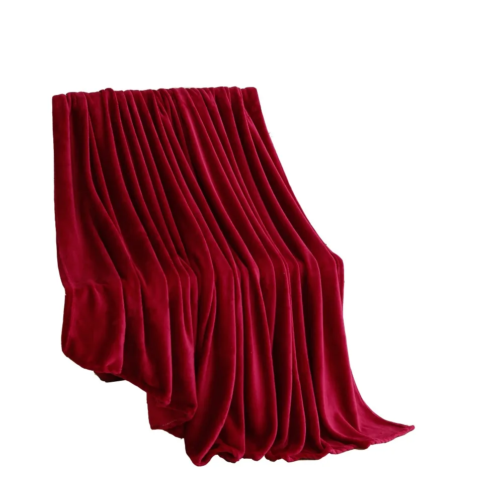 Домашний текстиль коралловый флис одеяло чистого синего цвета зимняя простыня