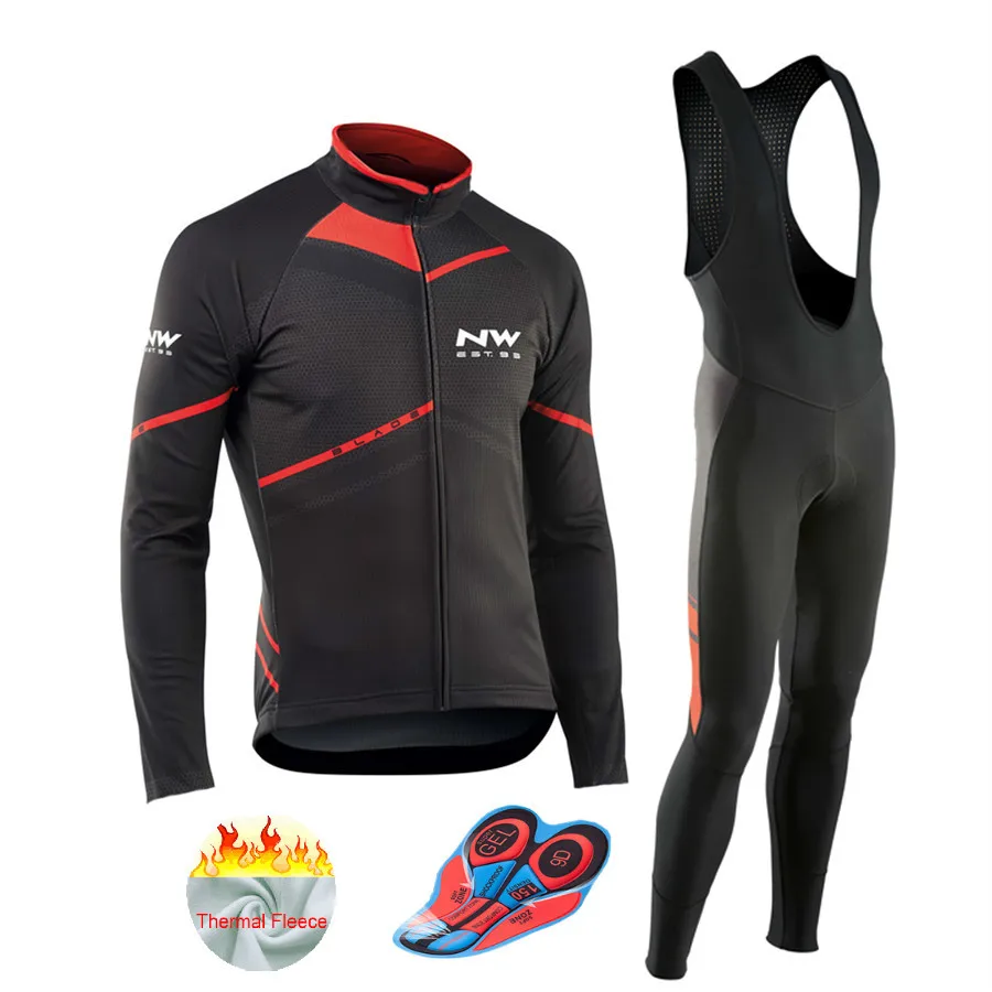 Мужской длинный комплект одежды из теплого флиса Northwave велотренажер Джерси