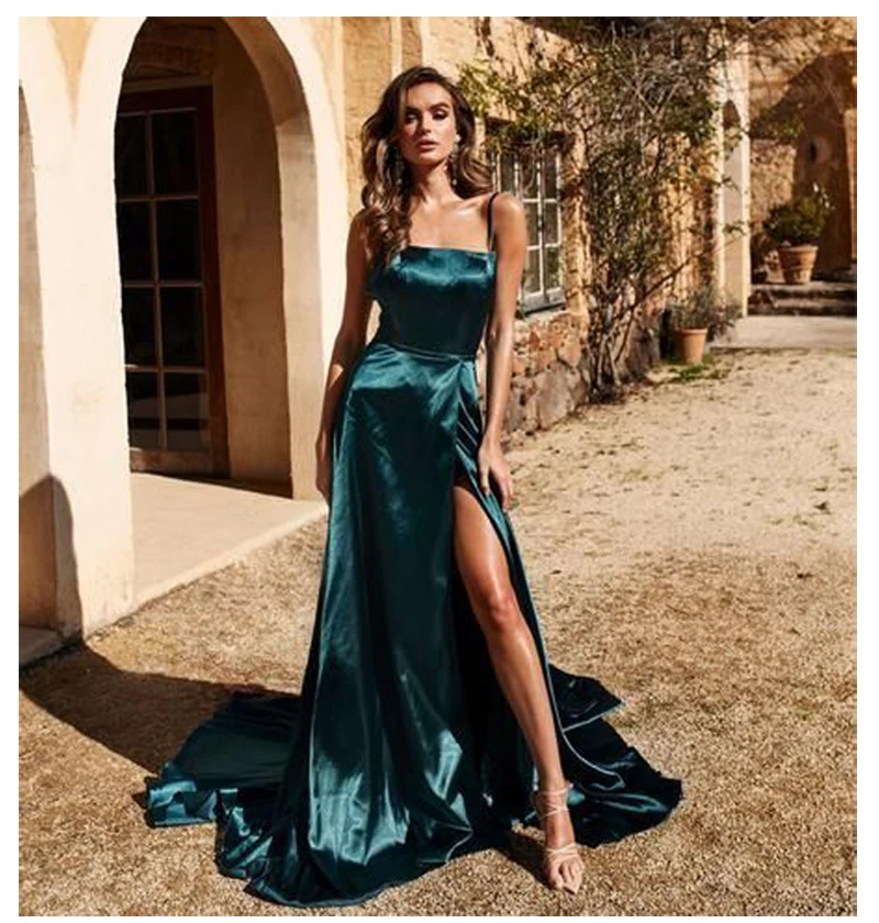 Lorie сторона сплит сексуальное светоотражающее платье для выпускного вечера