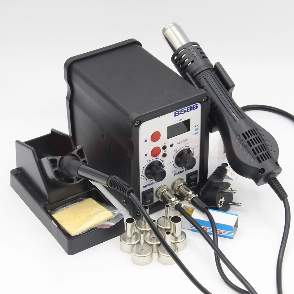 Паяльная станция 8586 700W ESD светодиодная цифровая паяльная BGA с пистолетом горячего
