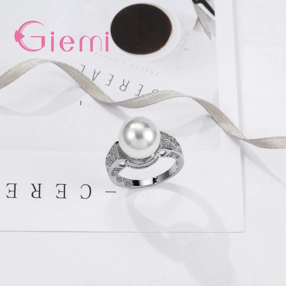 Женское вечерние ЦО из серебра 925 пробы с искусственным жемчугом|Кольца| |