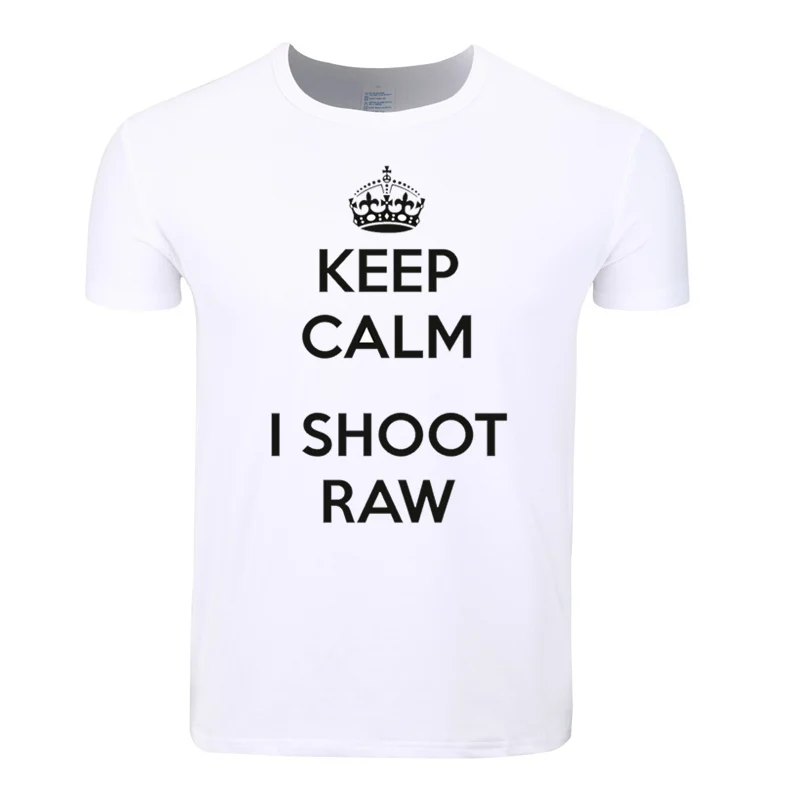 Мужская и женская футболка азиатского размера с принтом I Shoot RAW Funny летняя