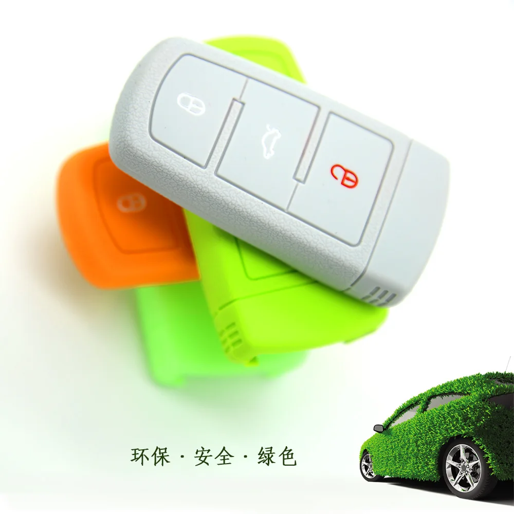 Чехол для ключей автомобиля силиконовый 3 кнопки чехол Wolkswagen Vw Cc Passat Magotan Smart Remote Key