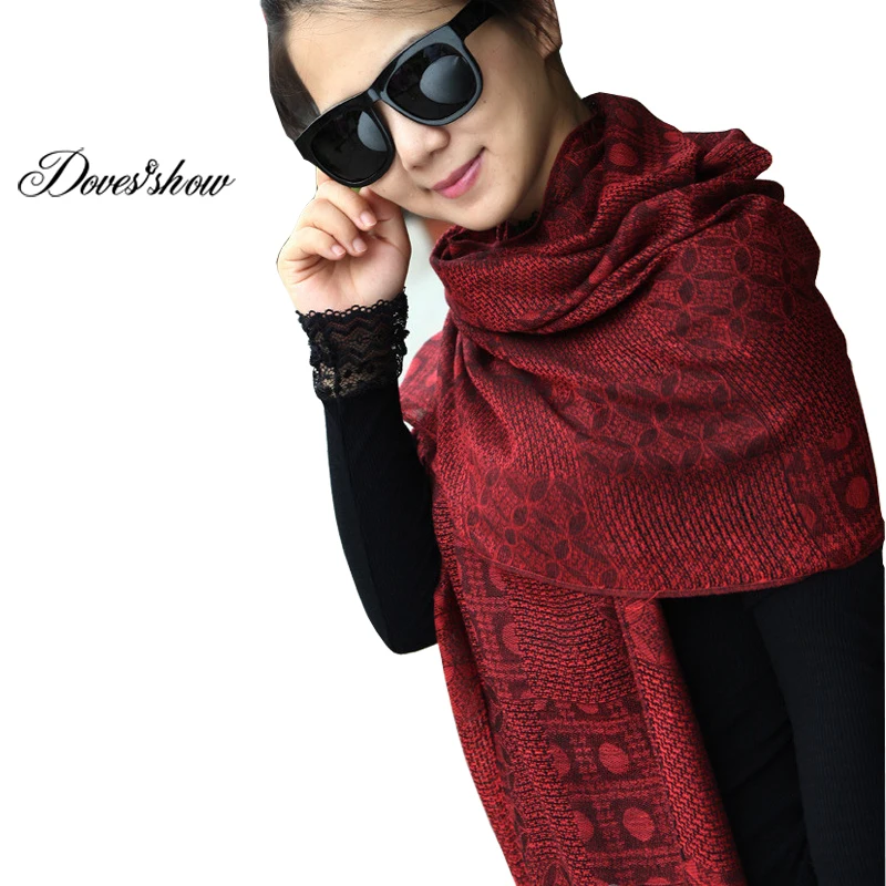 Новинка 2016 кистями жаккарда шарф шаль женская утепленная женщин зимний Женская