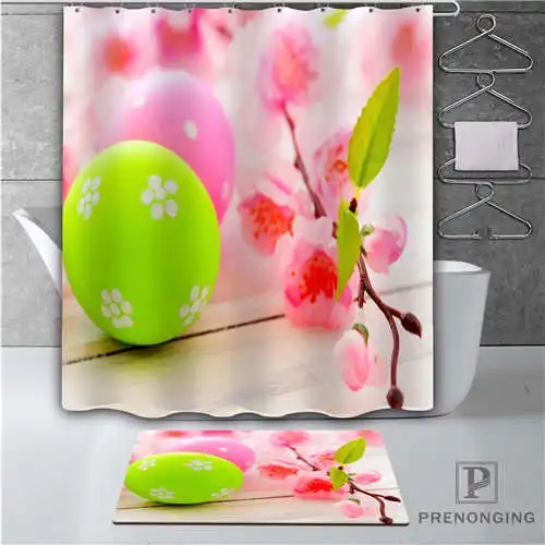 Изготовленный На Заказ puppy_eggs_bag_easter(1) водонепроницаемый душевой занавес дверной коврик домашняя Ванна Ткань полиэстер для ванной разные размеры#18-10-18-(3