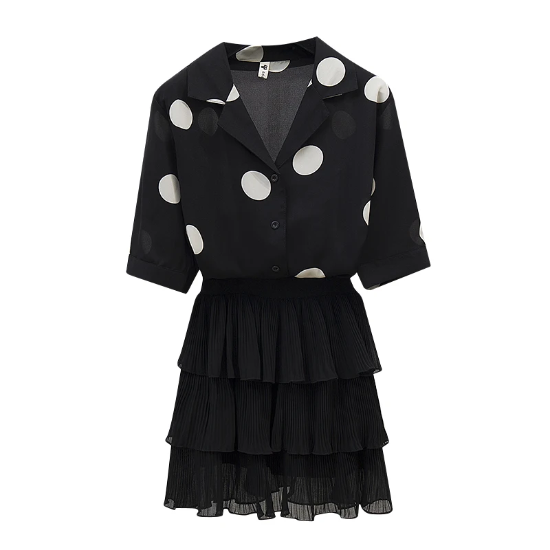 Женский комплект из двух предметов рубашка с коротким рукавом и многослойная