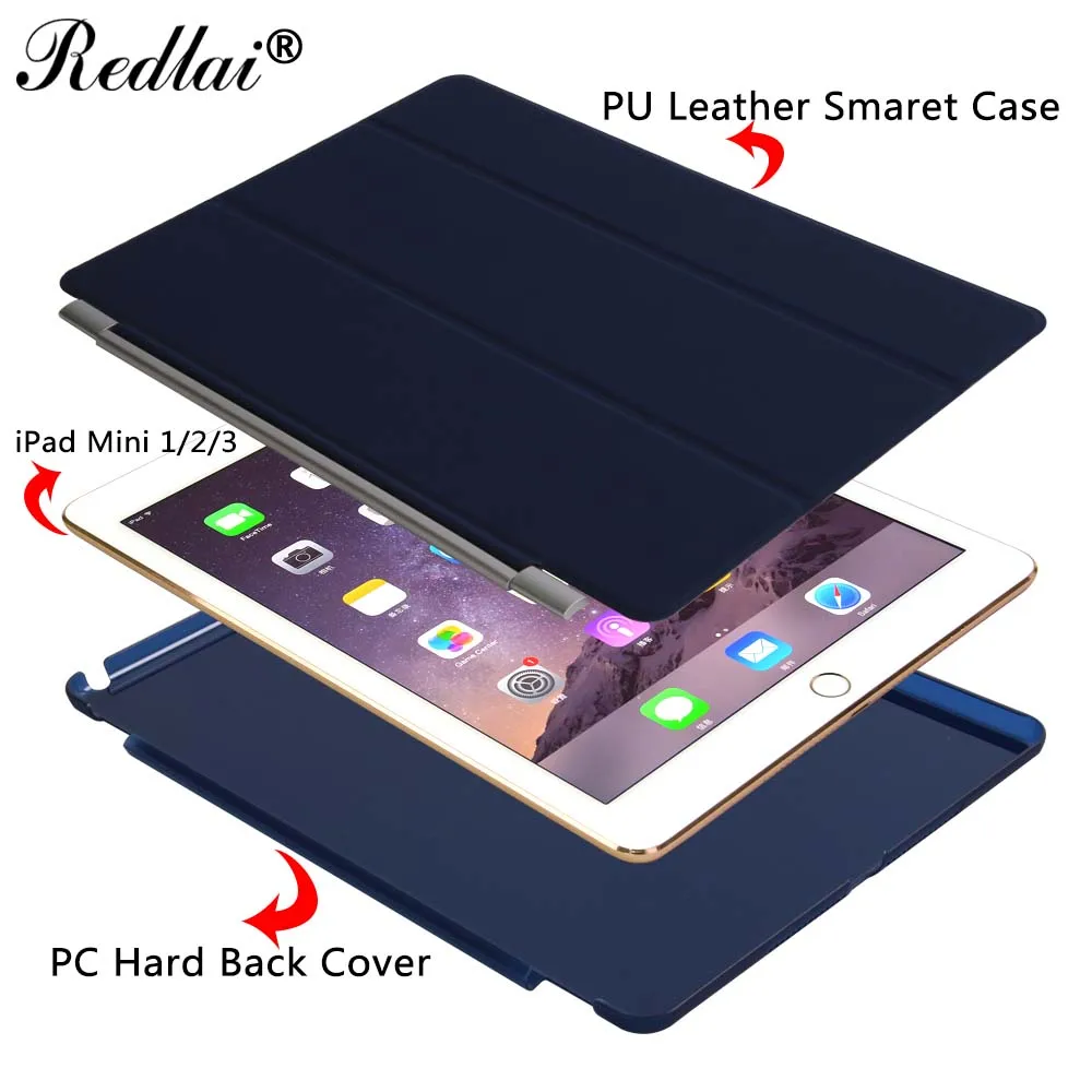Чехол для iPad Mini 1 2 3 Redlai из искусственной кожи с магнитной застежкой умный чехол