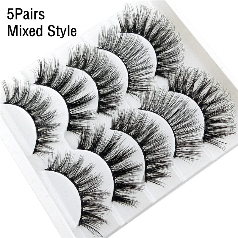 5 пар новинка объемные ресницы удлиненные натуральный вид накладные женские
