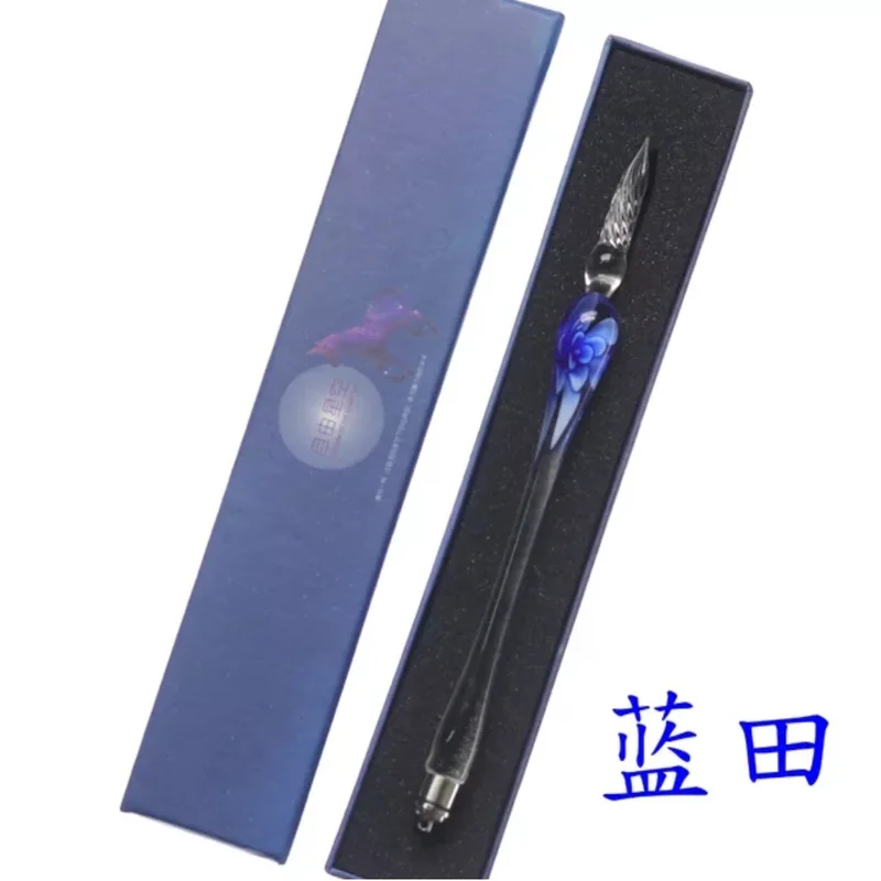 

Colorful Lights Crystal Glass Dip Pen Signature Pen Creative Art Fashion Cool Glass Pen Gift Box Art Supplies Pluma De Vidrio