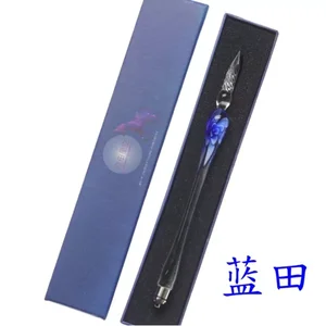 Colorful Lights Crystal Glass Dip Pen Signature Pen Creative Art Fashion Cool Glass Pen Gift Box Art Supplies Pluma De Vidrio