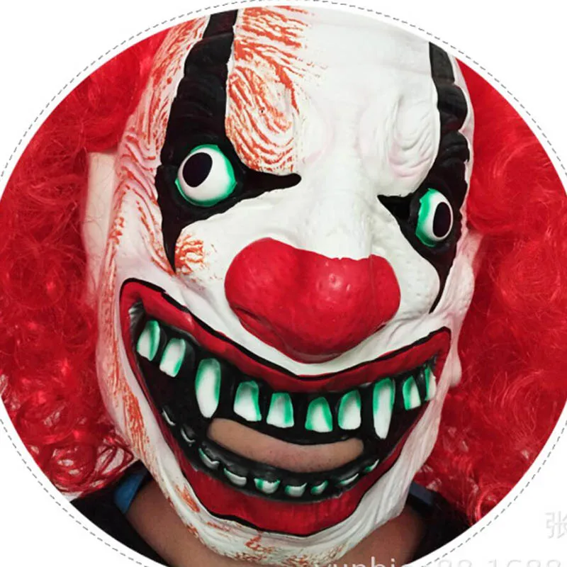 Ужасный страшный Клоун Маска для взрослых Для мужчин из латекса красного