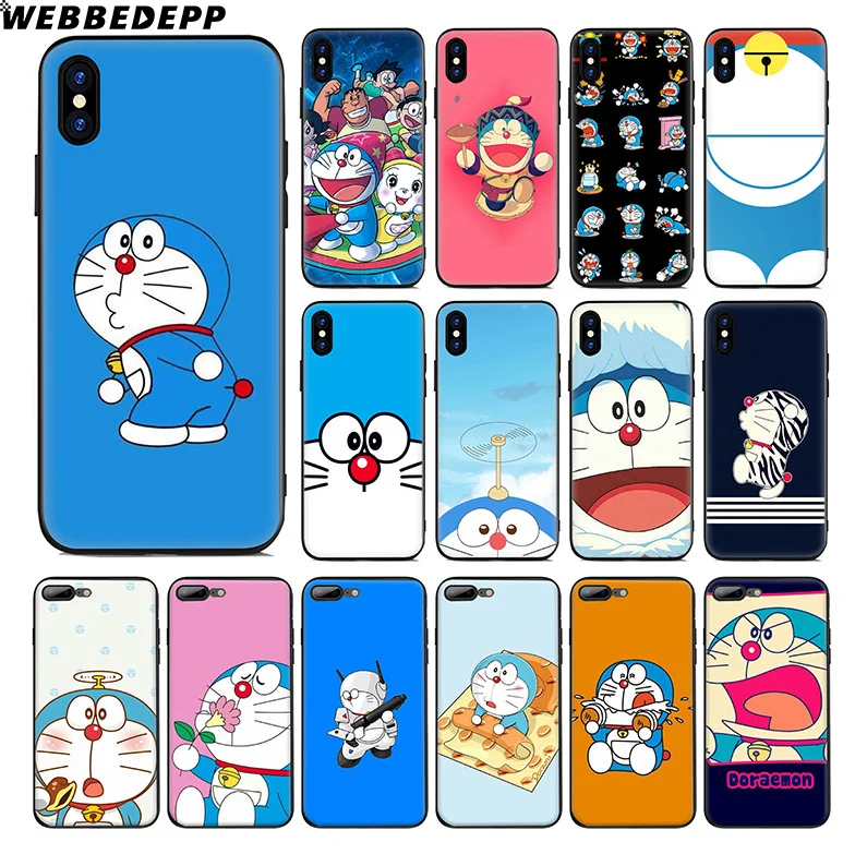 WEBBEDEPP Doraemon мультяшный Мягкий силиконовый чехол для Apple iPhone 11 Pro Xr Xs Max X или 10 8 7 6 6S Plus