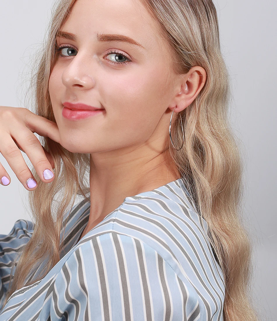 ORSA JEWELS, настоящее 925 пробы, серебряные серьги-кольца для женщин, большие круглые серебряные серьги, модные женские ювелирные изделия, подарок, SE79