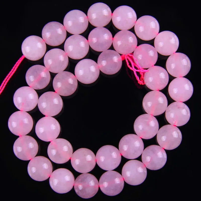 

10MM Rose Crystal Round Loose Beads Strand 15.5 Inch Jewelry For Woman Gift Making A042