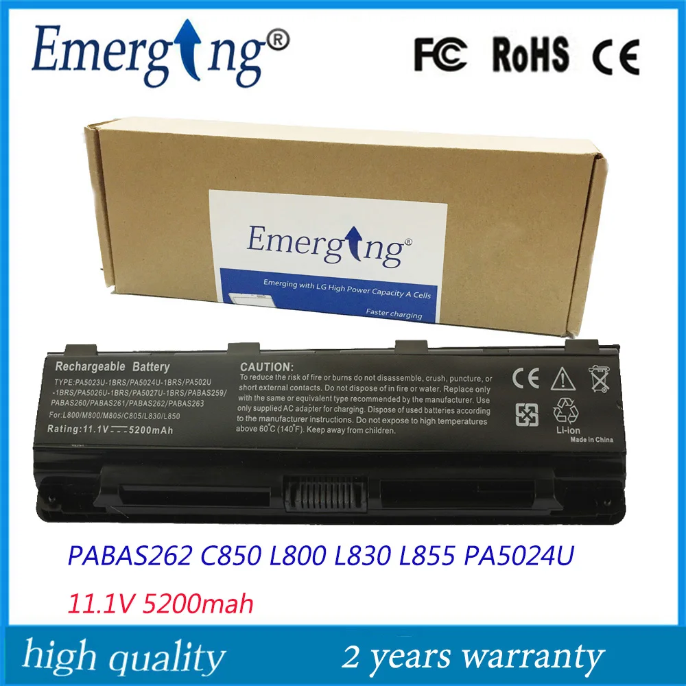 

11.1v 5200mah Japanese Cell New Laptop Battery for Toshiba PA5023U-1BRS PA5024U-1BRS PA5025U-1BRS PA5026U-1BR PABAS262 C850 L800