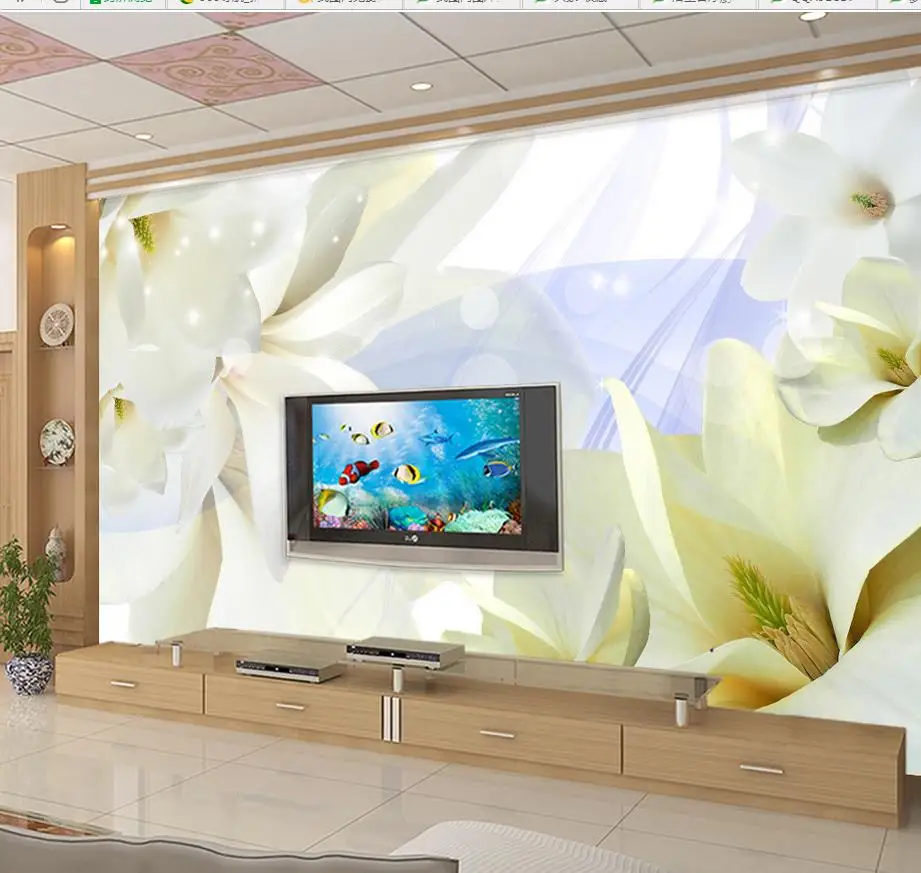 3d wallpaper for room Magnolia decorative painting flower stereoscopic | Обустройство дома