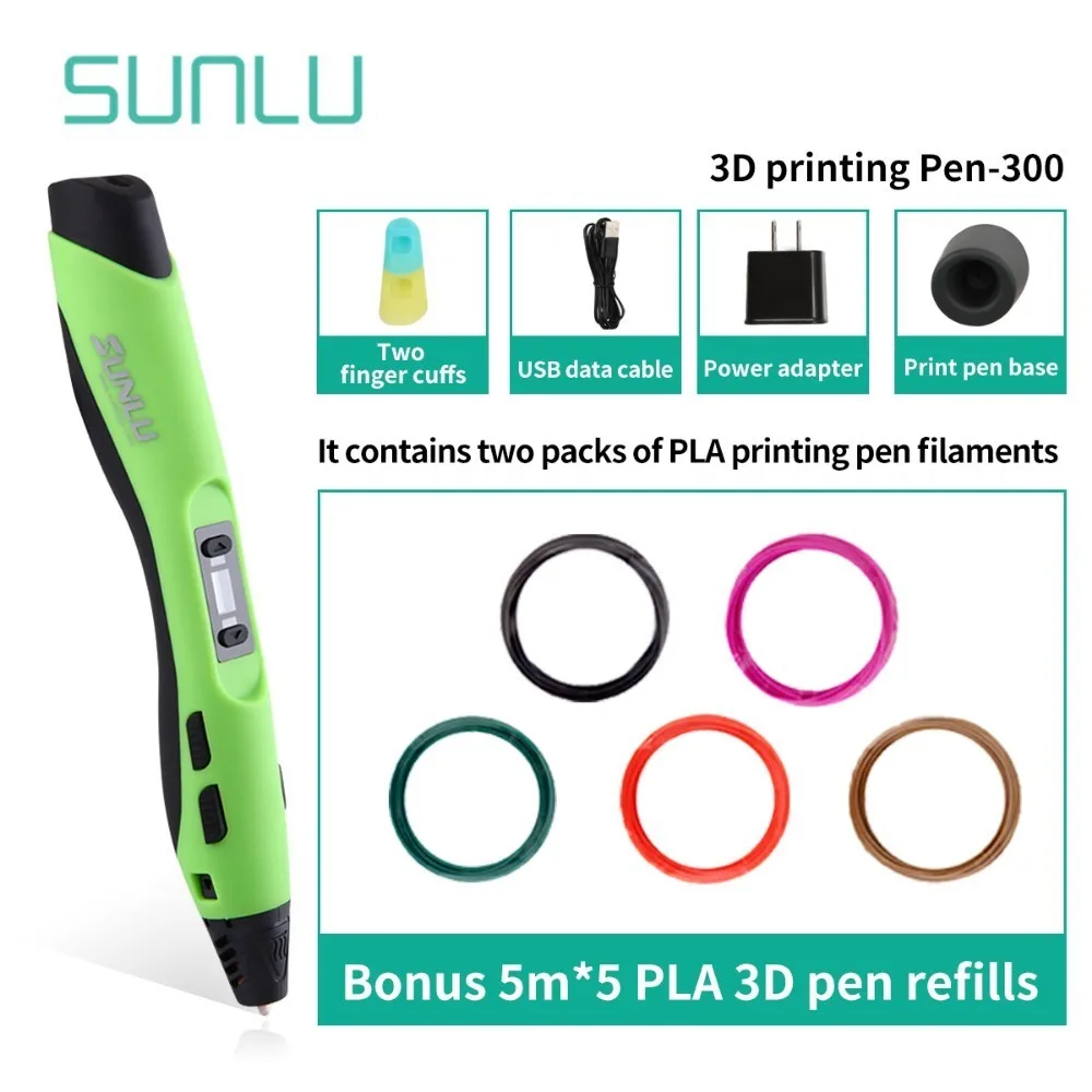 Набор ручек для 3d-печати SUNLU SL-300 детская 3d-ручка рисования с поддержкой