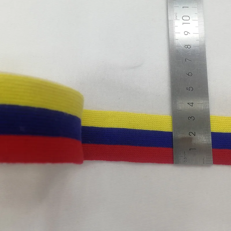yellow blue red JIETAI мерсеризованный хлопок тесьма с контрастной полоской ребра лента для одежды аксессуары для одежды DIY Красочные Швейные аксессуары - Цвет: yellow blue red