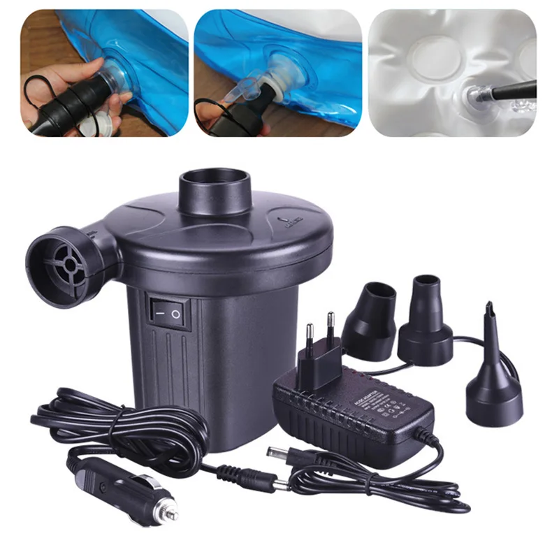 

Portable Auto DC Electric Air Pump Quick-Fill Home Car Airpump For Inflatables Mattress/Raft/Bed/Boat/Pool Swimming Ring Drop AA