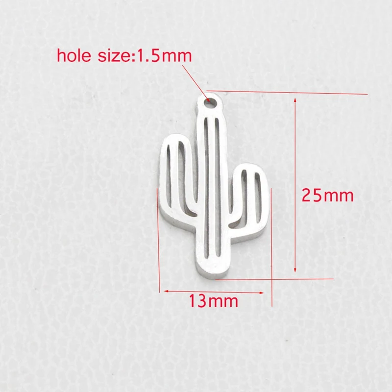 Подвеска кактус из нержавеющей стали 5 шт.|Шармы| |