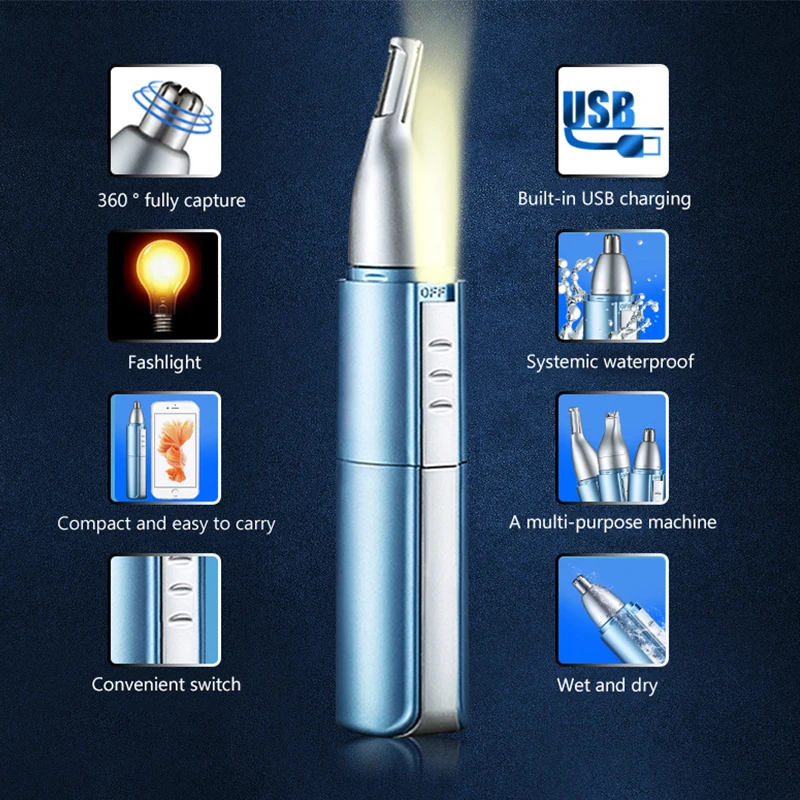 Мужской Электрический триммер для носа Paiter ножницы бритья ушей и лица
