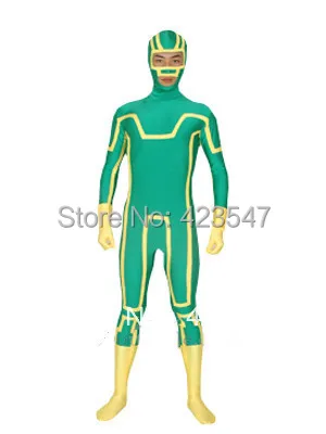 Зеленый и желтый костюм супергероя из спандекса вечерние карнавальные костюмы