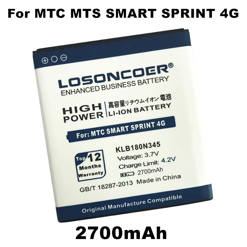Аккумулятор LOSONCOER KLB180N345 2700 мАч мобильный телефон для MTC MTS Smart Sprint 4G 4G|Аккумуляторы