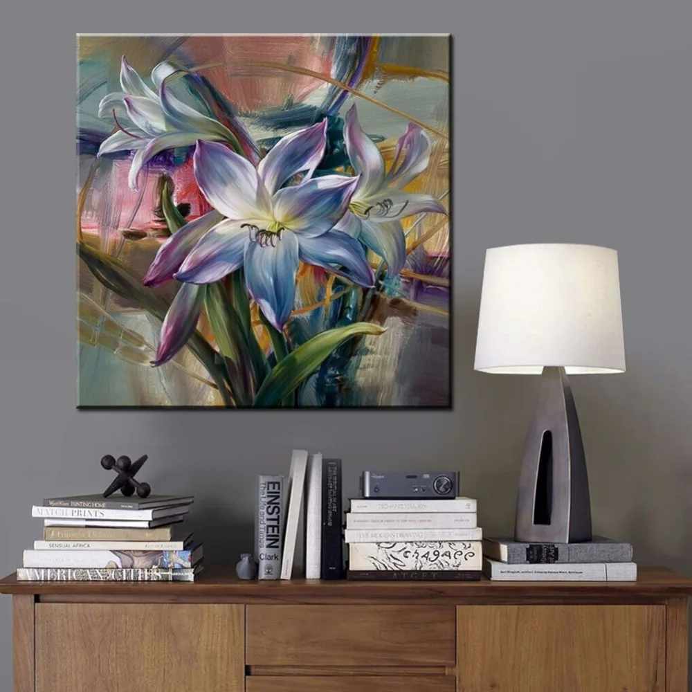 DIY картина маслом по номерам синий цветок лилии холст для живописи Гостиная Wall Art