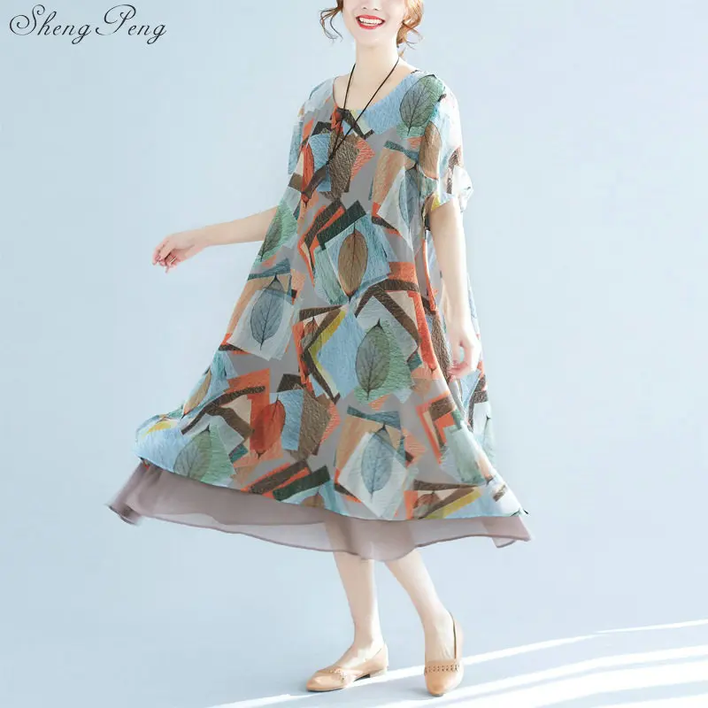 2021 летние модные повседневные платья для женщин с рюшами размера плюс Арт Стиль