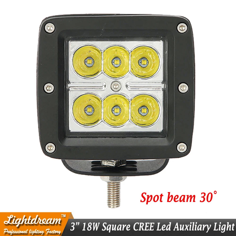 1 шт. 3 дюйма 18 Вт квадратный прожектор рабосветильник света 12 В 24