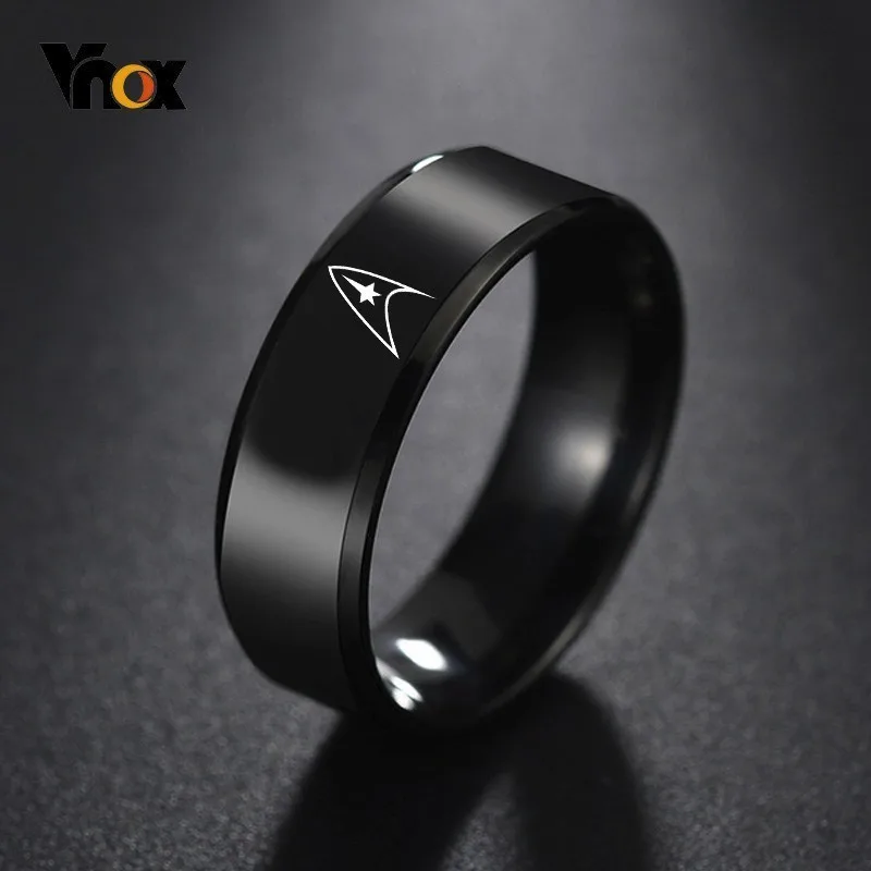 Vnox, Крутое кольцо с китайским драконом для мужчин, персонализированная гравировка, 8 мм, Черная Нержавеющая Сталь, панк, мужской Анель, подарок для Него - Цвет основного камня: 201