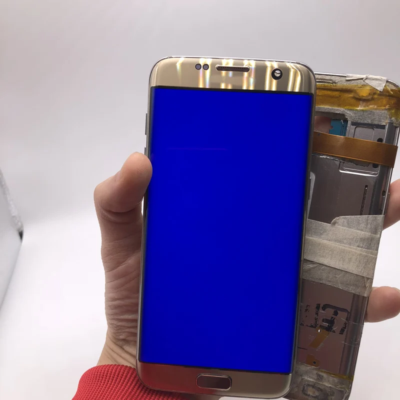 5,5 '' Супер AMOLED ЖК-дисплей для samsung S7 Edge G935F G935FD G935 ЖК-дигитайзер сенсорный экран с рамкой в сборе