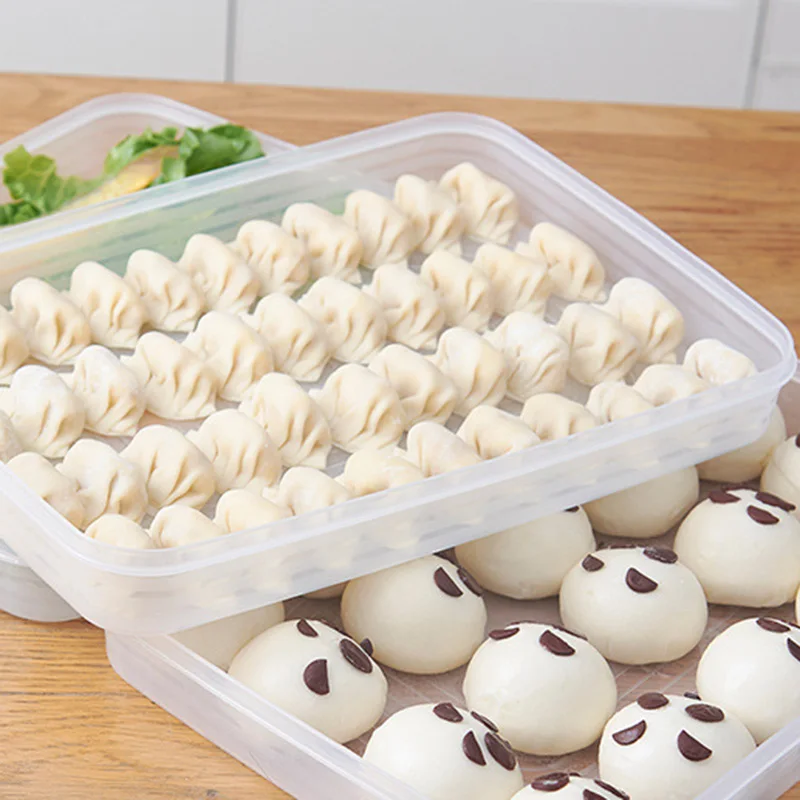 1 шт., прозрачная кухонная коробка для хранения еды, пельменей, рыбы, контейнер для хранения еды, контейнер для холодильника, чехол сохранение пищи, контейнер для пельменей