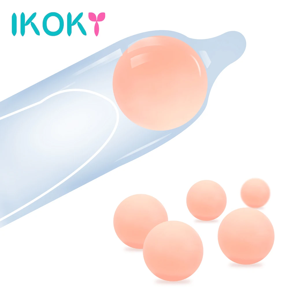IKOKY мягкая голова прикрепить Мужской пенис увеличить удлинитель пениса бусины
