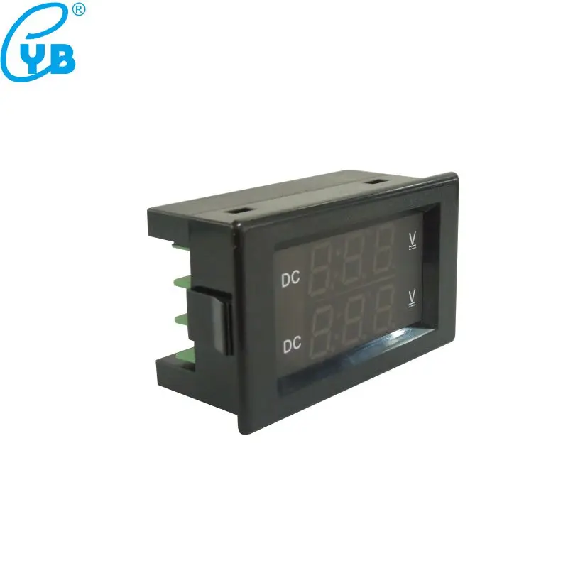 Black cover YB4835VV DC двойное портативное Напряжение м двойной Вольтметр постоянного тока для детей, на возраст от 0 до 30V 100V 300V 600V Вольт Панель метр 0,39 ''светодиодный цифровой 2-сторонний двойной Вольтметр - Цвет: Black cover