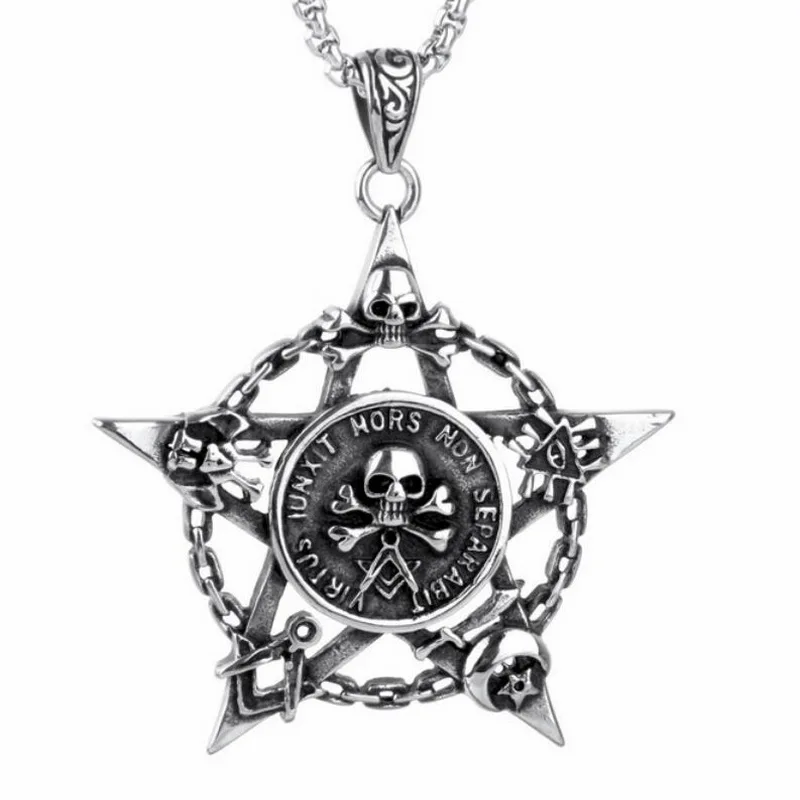 Пентаграмма Shantou титановая сталь EDC инструмент, ретро крест титановая сталь кулон, ожерелье, дамы самообороны окно дробилка