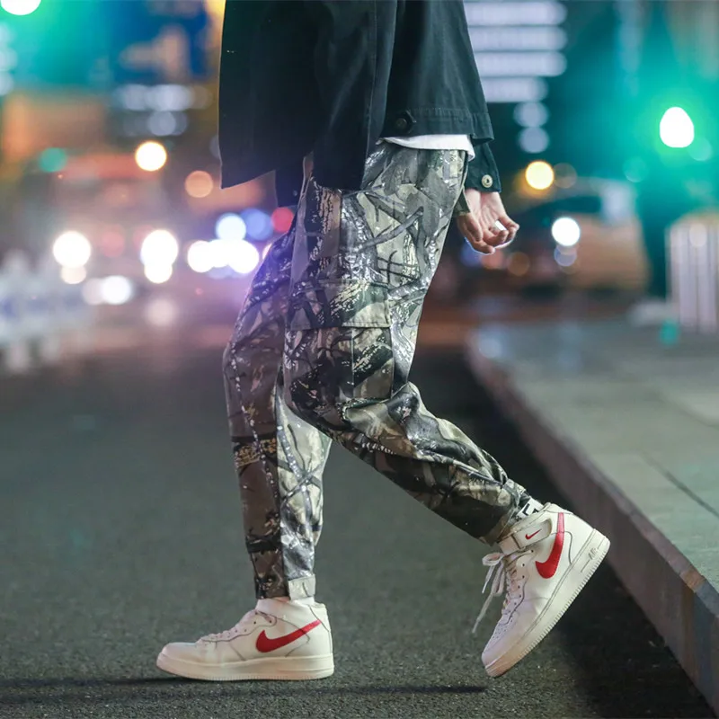 Модные мужские камуфляжные брюки-карго 2019 брюки в стиле милитари с принтом