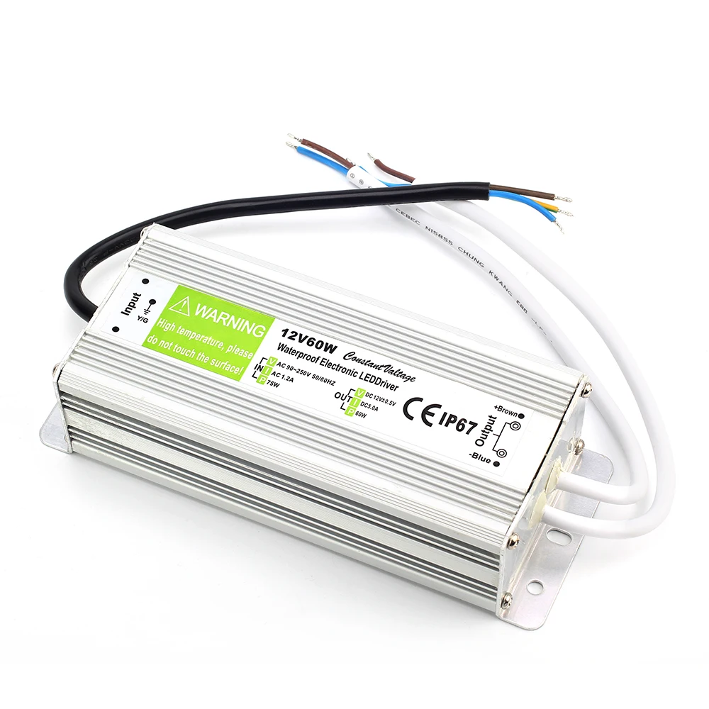 DC12V IP67 Водонепроницаемый 60 Вт/80 Вт/100 Вт/120 Вт Светодиодный драйвер Трансформатор