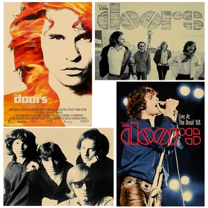 Двери Джим морнизон винтажный Ретро рок-группы музыкальная гитара матовая крафт-бумага постер настенный стикер домашний декор 42*30 см