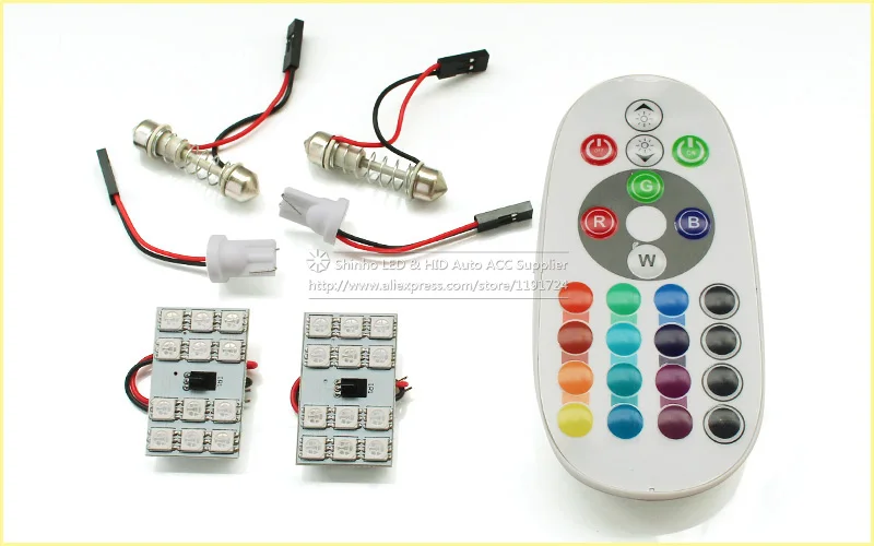 2 шт. светодиодный светильник RGB 5050 12SMD для чтения и панели Festoon салона автомобиля